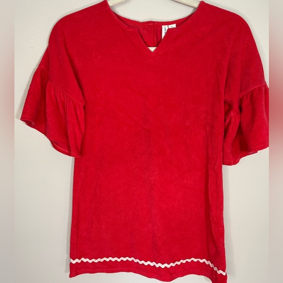 Janie and Jack Girls Red Cotton Terrycloth Pool/Beach/Swim Coverup Size 8 - Picture 1 of 6